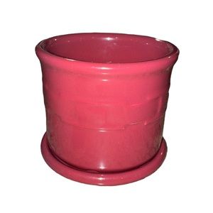 Longaberger Woven Traditions-Paprika 1 Pint Crock, w coaster lid, discontinued